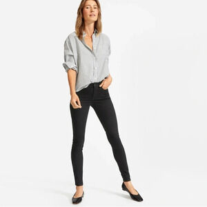 Everlane The Mid Rise Skinny Jeans Black Ankle Length NEW NWT Classic size 24